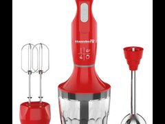 Blender 3 in 1 Hausberg HB-7706RS, capacitate bol 0.75 l, 600 W, Rosu